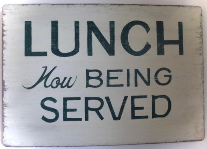 Handgeschilderd houten bord / lunch / restaurant / keuken, Huis en Inrichting, Woonaccessoires | Wanddecoraties, Zo goed als nieuw