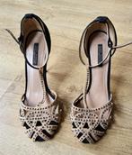 ZARA WOMAN - Hoge Hakken zwart/beige maat 39, Ophalen, Hoge laarzen, Zo goed als nieuw, Zara