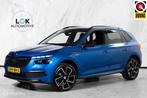 Skoda Kamiq 1.5 TSI Monte Carlo PANO|LED|CAMERA|TRKHK|CARPLA, Auto's, Stof, Euro 6, 4 cilinders, Blauw