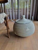grijze afrikaanse mand opbergmand handgemaakt in Senegal, Mand, Rond, Nieuw, Ophalen of Verzenden