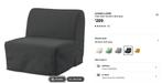 Ikea Lycksele Stoelbed - Gebruikt, Gebruikt, Eenpersoons, 80 cm, Grijs