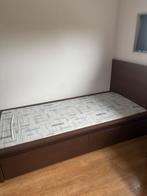 Eenpersoonsbed Ikea Malm bruin, Huis en Inrichting, Slaapkamer | Bedden, Ophalen, Gebruikt, 90 cm, Eenpersoons