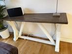 Robuuste sidetable rustiek landelijk klooster in goede staat, Ophalen, 100 tot 150 cm, Rustiek, Zo goed als nieuw