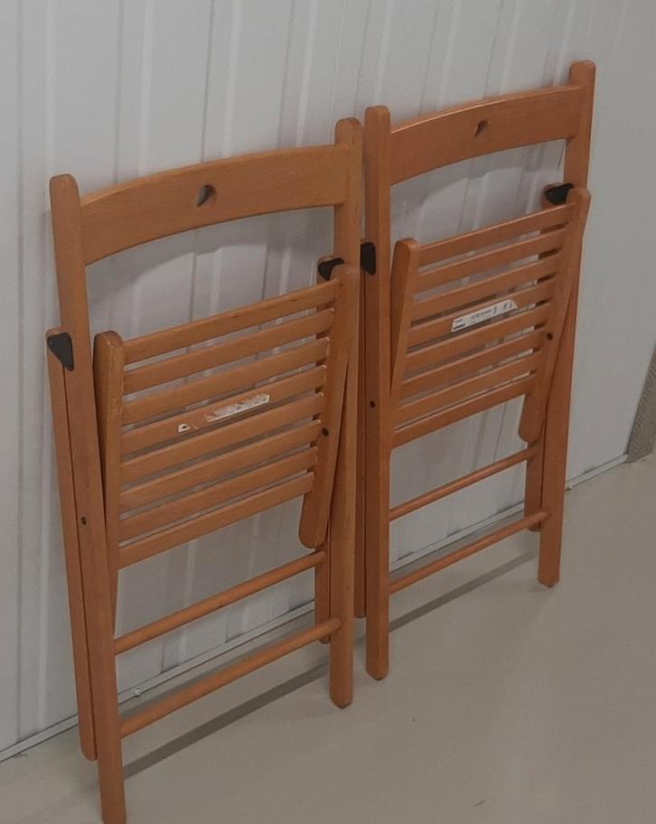Ikea Klapstoelen - Set van 2, Huis en Inrichting, Stoelen, Gebruikt, Twee, Hout, Bruin, Ophalen