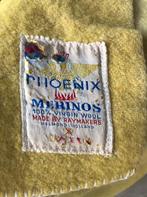 Retro vintage gele wollen deken van Phoenix Merinos, Huis en Inrichting, Woonaccessoires | Plaids en Woondekens, Gebruikt, Ophalen of Verzenden