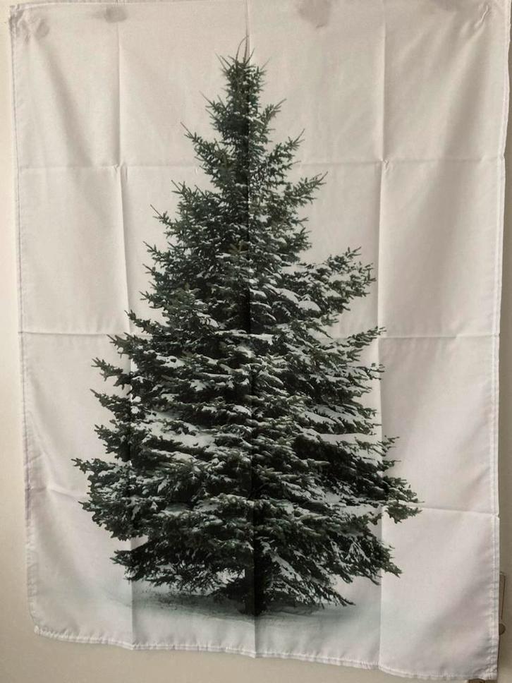 Nieuw Wanddecoratie groene kerstboom op wit doek 70x90cm, Diversen, Kerst, Nieuw, Ophalen of Verzenden