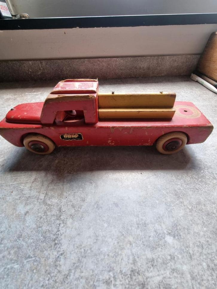 vintage houten vrachtauto, Verzamelen, Speelgoed, Gebruikt, Ophalen of Verzenden