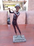 Art Deco Bronzen Beeld - Jongen met Fluit, Ophalen of Verzenden