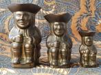 Mooie zware oude set koperen Toby jugs uit Engeland., Antiek en Kunst, Ophalen of Verzenden, Koper