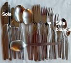 G Sola Z bestek met blaadjes in de handvatten, Huis en Inrichting, Keuken | Bestek, Ophalen of Verzenden, Zo goed als nieuw, Rvs of Chroom