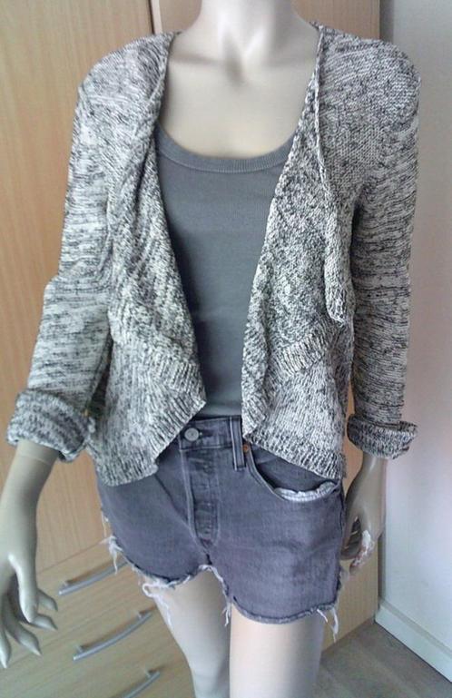 STREET ONE zwart/wit gemeleerd kort vest 42, Kleding | Dames, Truien en Vesten, Gedragen, Maat 42/44 (L), Overige kleuren, Verzenden