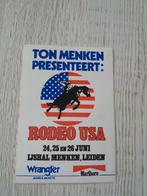 sticker Ton Menken presenteert: RODEO USA IJSHAL MENKEN, Ophalen of Verzenden, Zo goed als nieuw, Overige typen
