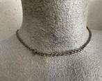 Zilveren hals ketting met edelstenen en bijpassende ring[v], Sieraden, Tassen en Uiterlijk, Ophalen of Verzenden, Zo goed als nieuw