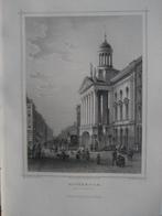 074/ Rotterdam Stadhuis Staalgravure 1860, Antiek en Kunst, Kunst | Etsen en Gravures, Ophalen of Verzenden