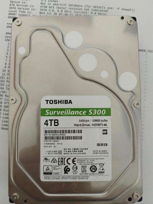 Toshiba surveillance S300 4TB, Computers en Software, Harde schijven, Gebruikt, Desktop, Ophalen