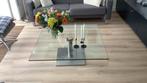 Glazen salontafel, Huis en Inrichting, Tafels | Salontafels, Gebruikt, Vierkant, Ophalen of Verzenden, Glas