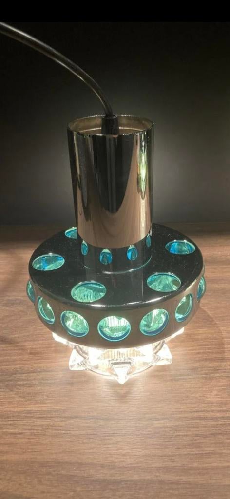 Groene Vintage Space Age Massieve Cascade Hanglamp, Ophalen of Verzenden, Zo goed als nieuw, Glas, Minder dan 50 cm