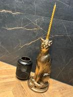 Decoratie panter beeld set kaars groot chique hotel custer, Ophalen of Verzenden, Zo goed als nieuw, Overige materialen, Minder dan 25 cm