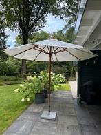Gezocht: goede parasol met houten baleinen en houten mast /, Tuin en Terras, Parasols, Ophalen, Zo goed als nieuw, Stokparasol