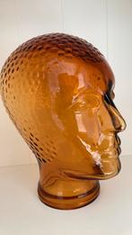 Vintage design glazen hoofd - koptelefoon display decoratie, Verzenden, Huis en Inrichting