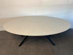 Ovale eettafel HPL marmer print 220x120, 100 tot 150 cm, 200 cm of meer, Ophalen of Verzenden, Zo goed als nieuw