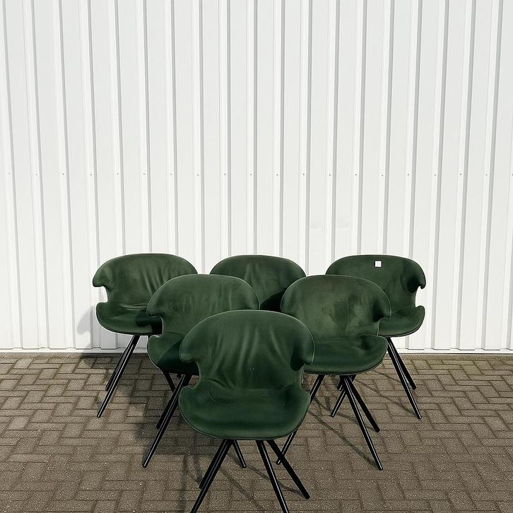 6 design eetkamerstoelen, Antiek en Kunst, Antiek | Meubels | Stoelen en Banken, Ophalen