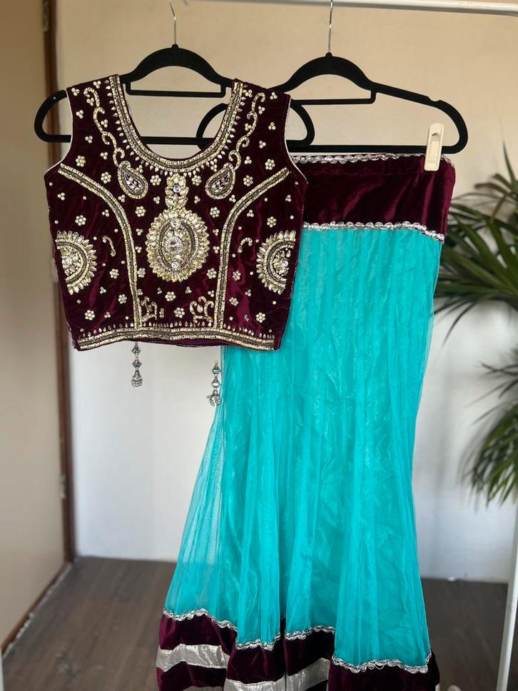 Lehenga met choli dupatta en sieraden !!, Kleding | Dames, Gelegenheidskleding, Nieuw, Overige typen, Maat 38/40 (M), Overige kleuren