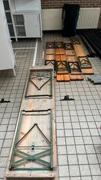 Bierbank en biertafel, Tuin en Terras, Ophalen, Zo goed als nieuw, Rechthoekig, Hout