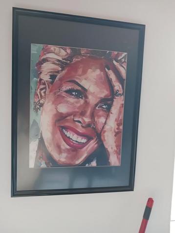 Pink Portret Ingelijst beschikbaar voor biedingen