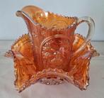 Prachtige Marigold Carnival glass schaal en kan, Ophalen of Verzenden