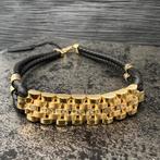 14k gouden rolex armband met leder band, Sieraden, Tassen en Uiterlijk, Armbanden, Ophalen of Verzenden
