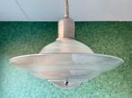 50’s Art Deco Holophane UFO Hanglamp. Ø Schaal Matglas 46CM, Huis en Inrichting, Lampen | Plafondlampen, Ophalen, Gebruikt, Glas