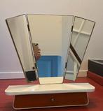 Vintage kaptafel spiegel met 3 panelen., Huis en Inrichting, Woonaccessoires | Spiegels, Ophalen, Minder dan 50 cm, Gebruikt, Vierkant