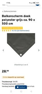 Balkondoek 90cm bij 500cm, Ophalen of Verzenden, Zo goed als nieuw