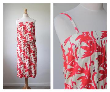 Studio Anneloes - zomer jurk / wit roze / mouwloos / maat L beschikbaar voor biedingen