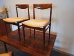 Vintage palissander houten stoelen midcentury, Ophalen, Bruin