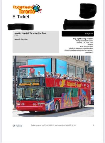 Hop on hop off Toronto beschikbaar voor biedingen