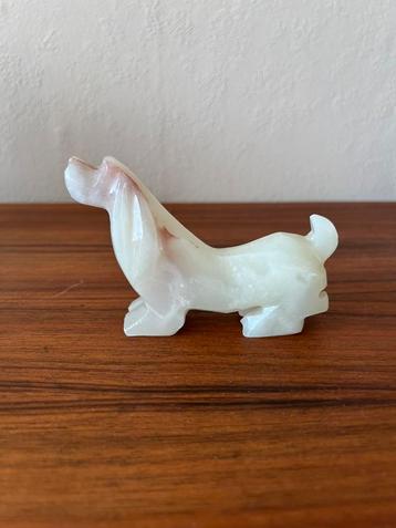 Vintage honden beeldje ONYX steen handgemaakt teckel beschikbaar voor biedingen