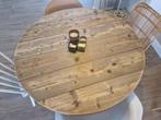 Steigerhouten ronde tafel, Ophalen, Gebruikt, Rond, Vier personen
