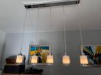 Moderne Hanglamp met Glazen Kap + tafellamp, Ophalen, Zo goed als nieuw, Glas, 75 cm of meer