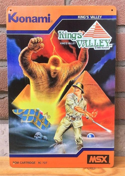 MSX KINGS VALLEY KONAMI Metalen Wandbord poster, Spelcomputers en Games, Games | Overige, Nieuw, Verzenden