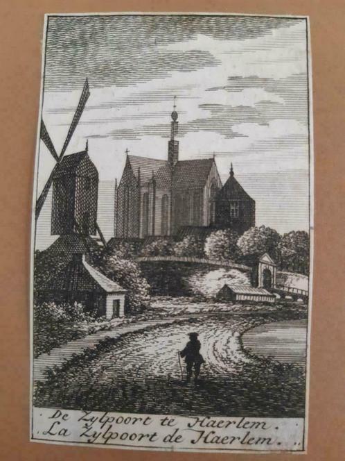 R01 / De Zijlpoort te Haarlem unieke gravure 18e eeuw, Antiek en Kunst, Kunst | Etsen en Gravures, Ophalen of Verzenden