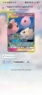 Pokémon kaart met een hoesje erbij, Ophalen, Gebruikt, Losse kaart, Foil