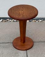 Art Deco eiken plantentafel in de Amsterdamse School stijl, Huis en Inrichting, Ophalen, Minder dan 55 cm, Rond, Zo goed als nieuw