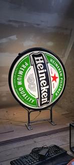 Lichtgevend dubbelzijdig Heineken uithangbord, Ophalen, Zo goed als nieuw, Reclamebord, Plaat of Schild, Heineken