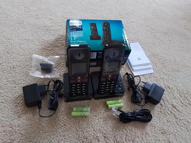 philips draadloze telefoon d475 duo telefoon met antwoordapp, Telecommunicatie, Vaste telefoons | Handsets en Draadloos, Zo goed als nieuw