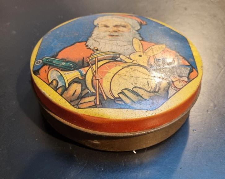 Father Christmas Hudson antieke kerstman blik - Kwadraat, Verzamelen, Blikken, Gebruikt, Overige, Overige merken, Ophalen of Verzenden