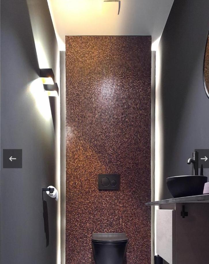 Glas Mozaëk  Amsterdam 20x20 en 10x10x4mm brown gold, Doe-het-zelf en Verbouw, Tegels, Nieuw, Wandtegels, Overige materialen, 20 tot 40 cm