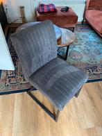 Drie grijze stoelen + bankje stalen frame, Ophalen, Gebruikt, Grijs, Drie