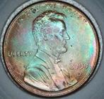 Toned Lincoln Cent 2000 D, Ophalen of Verzenden, Noord-Amerika, Losse munt